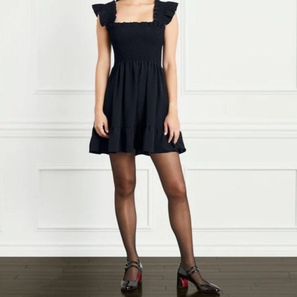 Hill House XXS Elizabeth Nap Dress in Black Cotton Voile - Like New